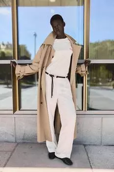 Элегантные брюки с отворотами H&M, бежевый