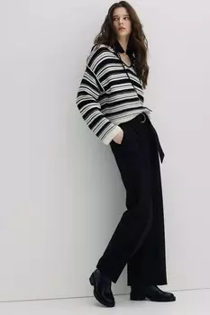 Элегантные брюки с поясом H&M, черный