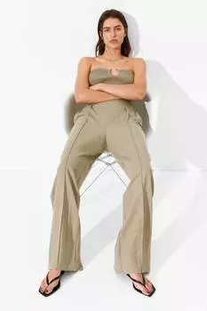 Элегантные брюки с высокой талией H&M, бежевый