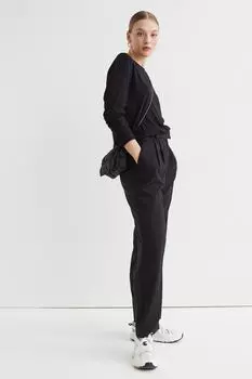Элегантные брюки с завышенной талией H&amp;M, черный