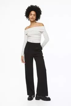 Элегантные брюки с завышенной талией H&M, черный