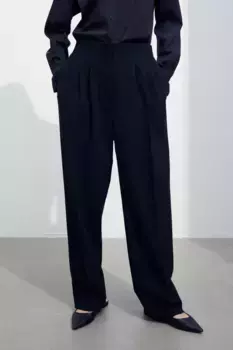 Элегантные брюки с завышенной талией H&M, черный