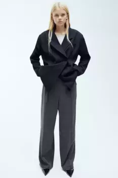 Элегантные брюки с завышенной талией H&M, серый