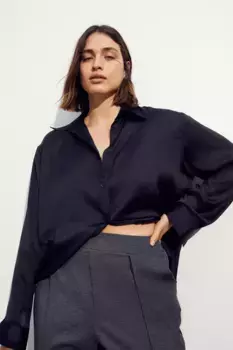 Элегантные брюки с завышенной талией H&M, серый