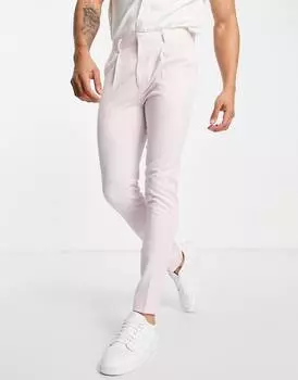 Элегантные брюки скинни пастельного розового цвета ASOS DESIGN