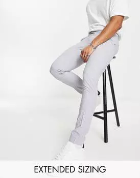 Элегантные брюки скинни в светло-серую тонкую полоску ASOS DESIGN