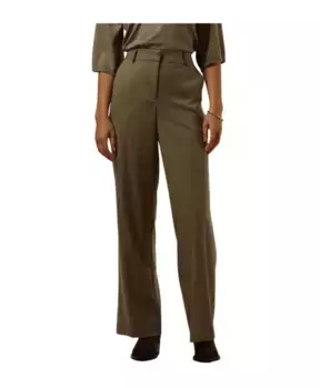 Элегантные брюки со средней талией оливкового цвета Minus, зеленый