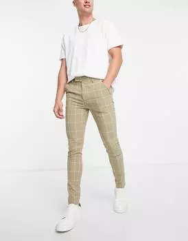 Элегантные брюки суперскинни с окошками в клетку ASOS DESIGN