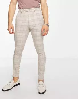 Элегантные брюки суперскинни в фиолетовую клетку ASOS DESIGN