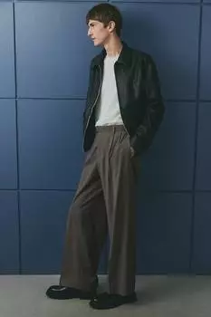 Элегантные брюки свободного кроя H&M, бежевый