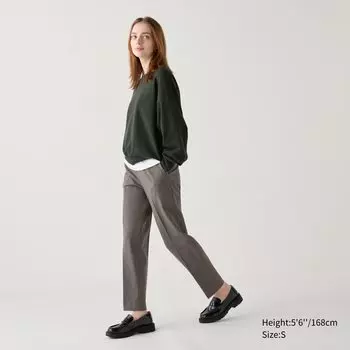 Элегантные брюки в клетку до щиколотки UNIQLO, коричневый