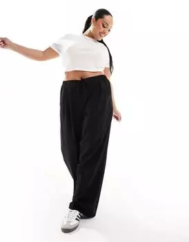 Элегантные черные брюки без застежки ASOS Curve
