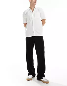 Элегантные черные широкие брюки со складками ASOS DESIGN