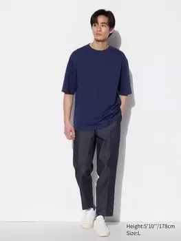 Элегантные джинсовые брюки длиной до щиколоток Uniqlo, синий