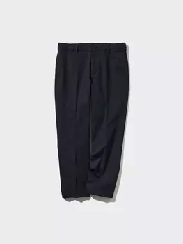 Элегантные хлопковые брюки длиной до щиколотки Uniqlo, цвет 69 синий