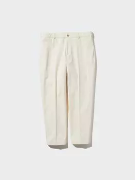 Элегантные хлопковые брюки длиной до щиколотки Uniqlo, цвет 01 белый