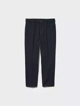 Элегантные хлопковые брюки по щиколотку Uniqlo, цвет 69 синий