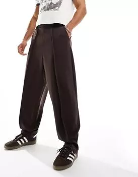 Элегантные коричневые брюки закругленного кроя ASOS