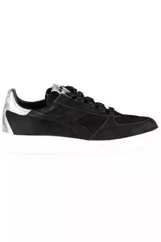 Элегантные кожаные кроссовки Diadora с кружевными деталями для женщин, черный