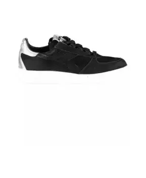 Элегантные кожаные кроссовки с деталями Diadora, черный