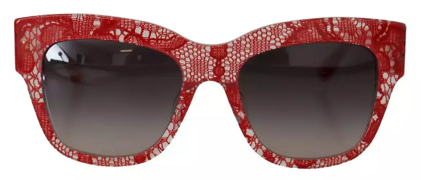 Элегантные красные солнцезащитные очки с кружевной отделкой Dolce & Gabbana