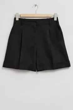 Элегантные льняные шорты с широкими штанинами и другие истории H&M, черный