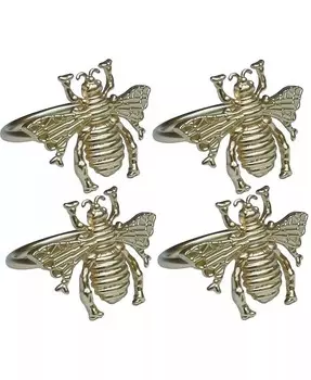 Элегантные металлические кольца для салфеток Bourdon, набор из 4 шт Manor Luxe, золото