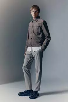 Элегантные облегающие брюки H&M, бежевый