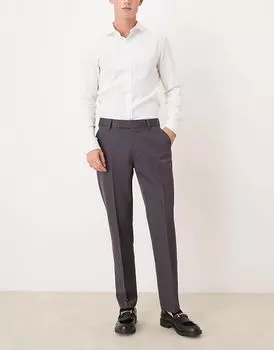 Элегантные облегающие брюки в угольном цвете ASOS DESIGN