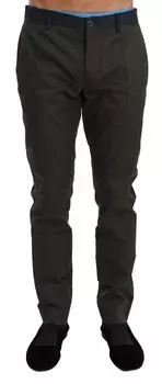 Элегантные повседневные брюки Slim Fit в полоску Dolce & Gabbana, серый