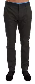 Элегантные повседневные брюки Slim Fit в полоску Dolce & Gabbana, серый
