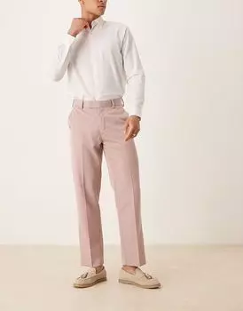 Элегантные прямые брюки ASOS DESIGN в пыльно-розовом цвете