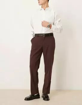 Элегантные прямые брюки коричневого цвета ASOS DESIGN