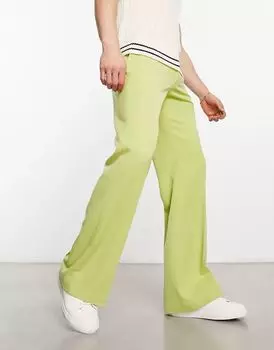 Элегантные расклешенные брюки салатового цвета ASOS