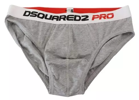 Элегантные серые хлопковые стрейч-трусы Dsquared2