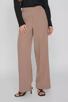 Элегантные широкие брюки в полоску с завышенной талией Vila, коричневый