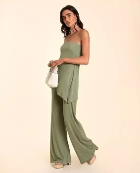 Элегантные широкие женские брюки The-Are, хаки