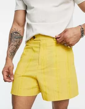 Элегантные шорты-бермуды в горчичную полоску ASOS DESIGN