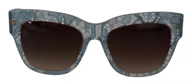 Элегантные синие солнцезащитные очки с кружевной отделкой Dolce & Gabbana