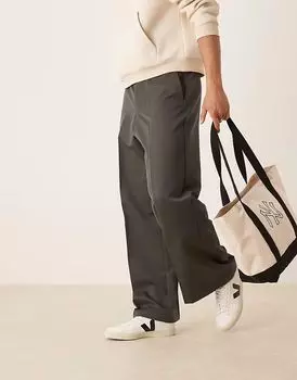 Элегантные свободные брюки ASOS DESIGN темно-серого цвета