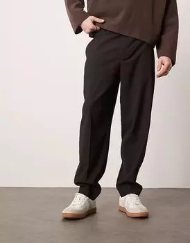 Элегантные свободные зауженные брюки ASOS DESIGN черного цвета