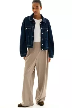 Элегантные трикотажные брюки H&M, бежевый