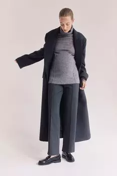 Элегантные трикотажные брюки Mom H&M, серый