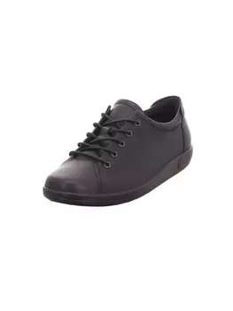 Элегантные туфли на шнуровке Ecco Soft 20, цвет black with black sole