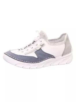 Элегантные туфли на шнуровке rieker, цвет jeans/weiss/cement/silverflowe