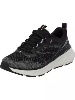 Элегантные туфли на шнуровке Skechers, цвет black knit/lavender trim
