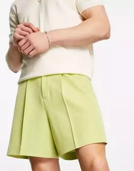 Элегантные укороченные зеленые шорты-бермуды ASOS