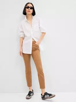 Элегантные узкие брюки Gap, коричневый