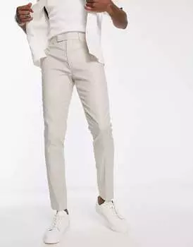 Элегантные узкие брюки из смесового льна ASOS