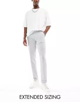 Элегантные узкие брюки серого цвета ASOS DESIGN